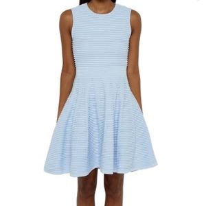Ted Baker London Nadyne Ottoman Ribbed Fit & Flare Dress in Light Blue